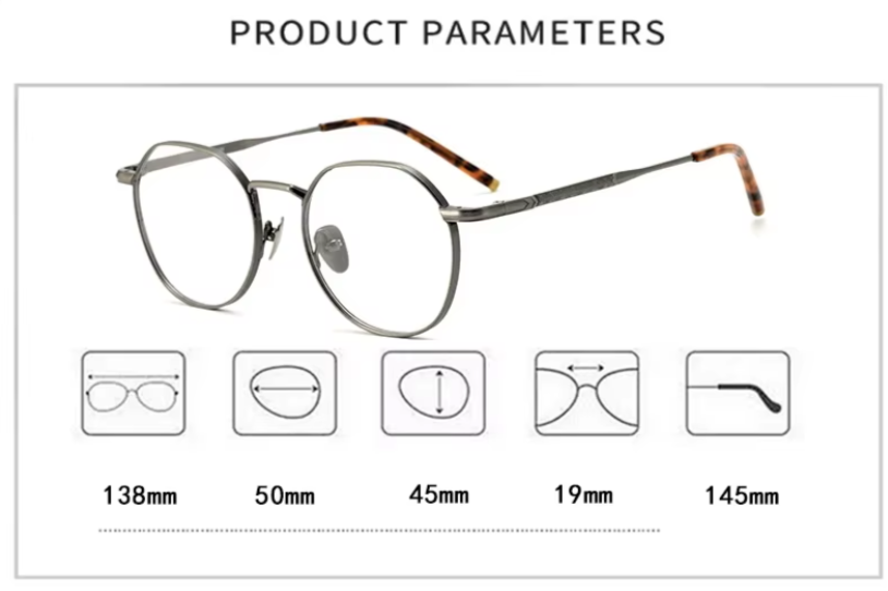 Black Mask Women's Full Rim Flat Top Oval Titanium Eyeglasses 41386