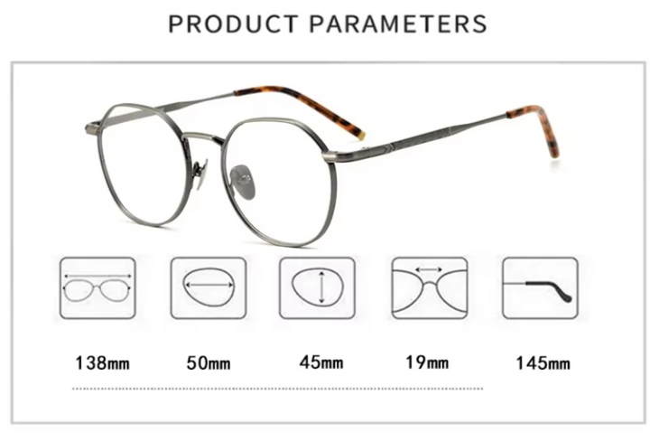 Black Mask Women's Full Rim Flat Top Oval Titanium Eyeglasses 41386