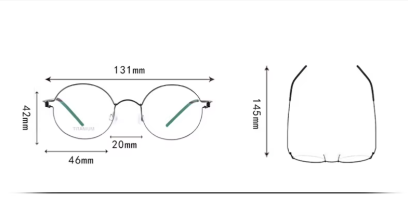 Black Mask Women's Full Rim Square Screwless Titanium Eyeglasses 634137