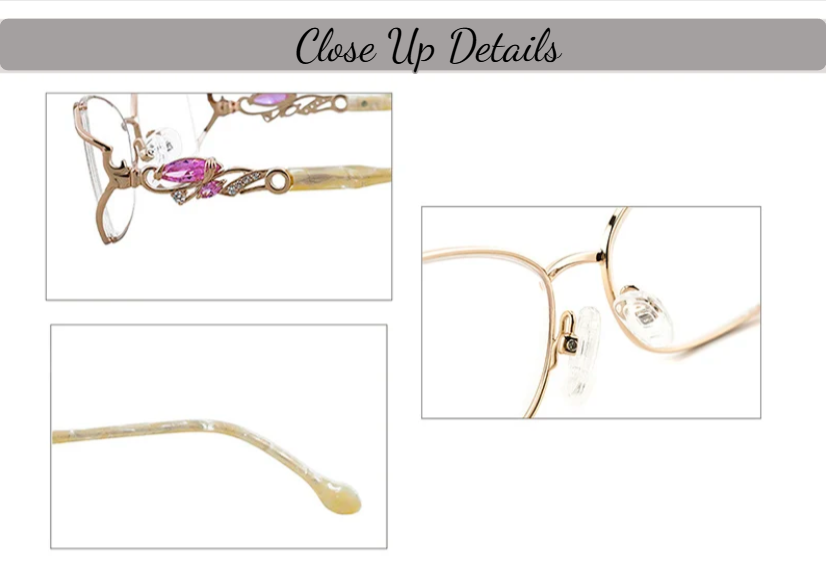 FuzWeb Women's Full Rim Rectangle Bayonetta Alloy Acetate Eyeglasses 75045