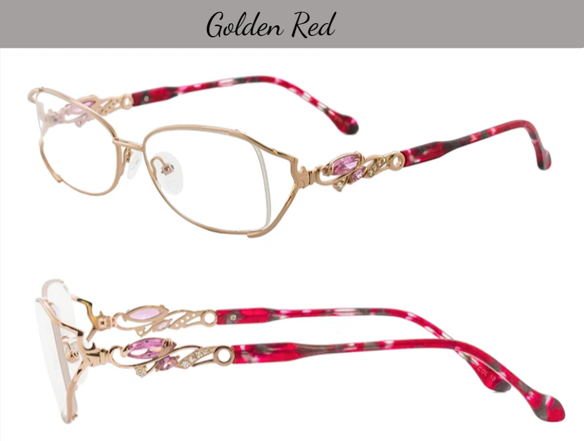 FuzWeb Women's Full Rim Rectangle Bayonetta Alloy Acetate Eyeglasses 75045