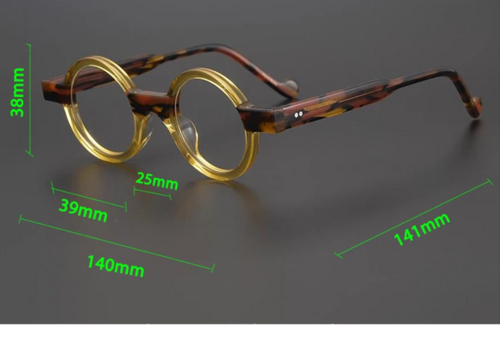 CCspace Unisex Full Rim Round Acetate Steampunk Eyeglasses 55104 Full Rim CCspace