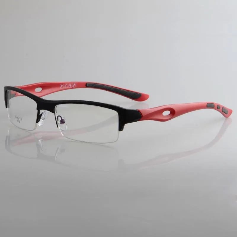 Cubojue Unisex Semi Rim Square Tr 90 Titanium Sport Reading Glasses 54140
