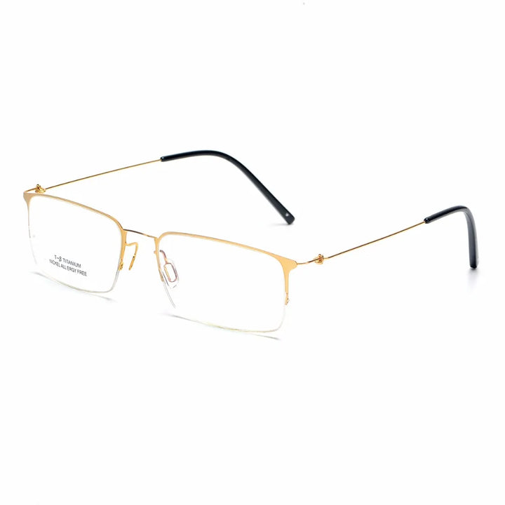 Aimee Men's Semi Rim Square Titanium Eyeglasses 1655 Semi Rim Aimee