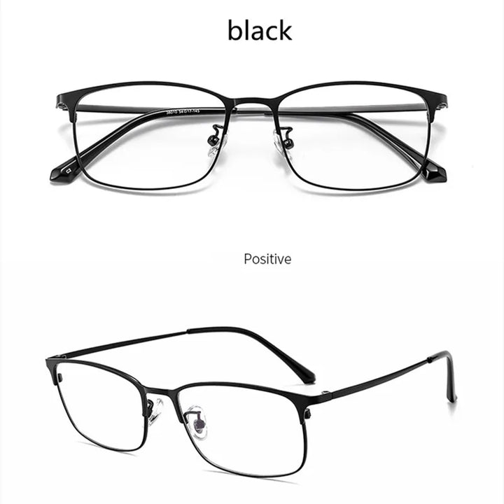 Kocolior Unisex Full Rim Square Alloy Hyperopic Reading Glasses 38010 Reading Glasses Kocolior Black +25