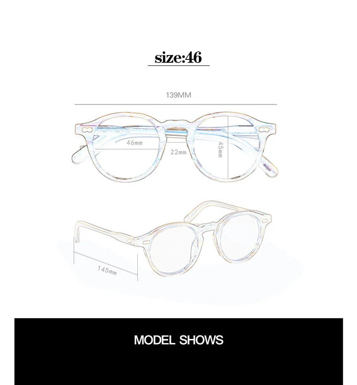 Hewei Unisex Full Rim Round Acetate Polarized Sunglasses 5166 Sunglasses Hewei   