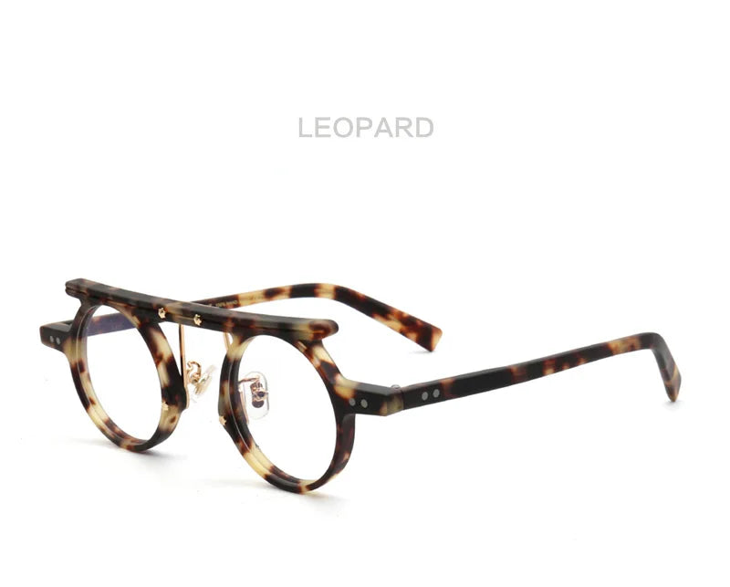 Muzz Unisex Full Rim Round Double Bridge Acetate Eyeglasses P596 Full Rim Muzz C6