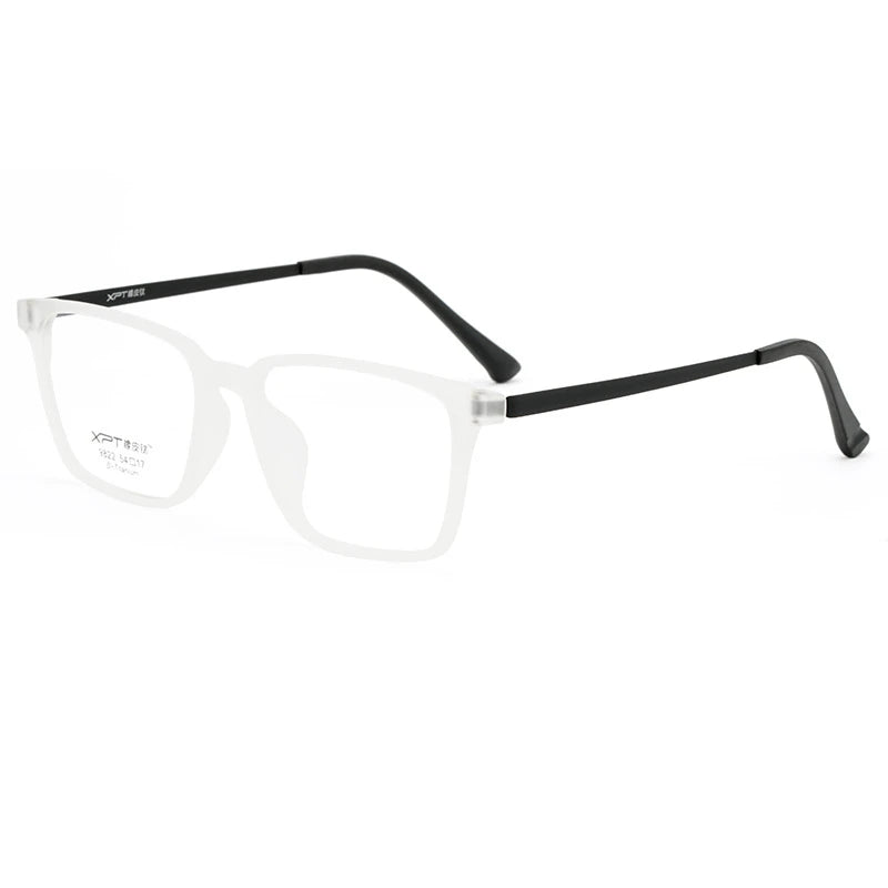 Kocolior Men's Full Rim Large Square Tr 90 Titanium Eyeglasses 9822 Full Rim Kocolior Transparent