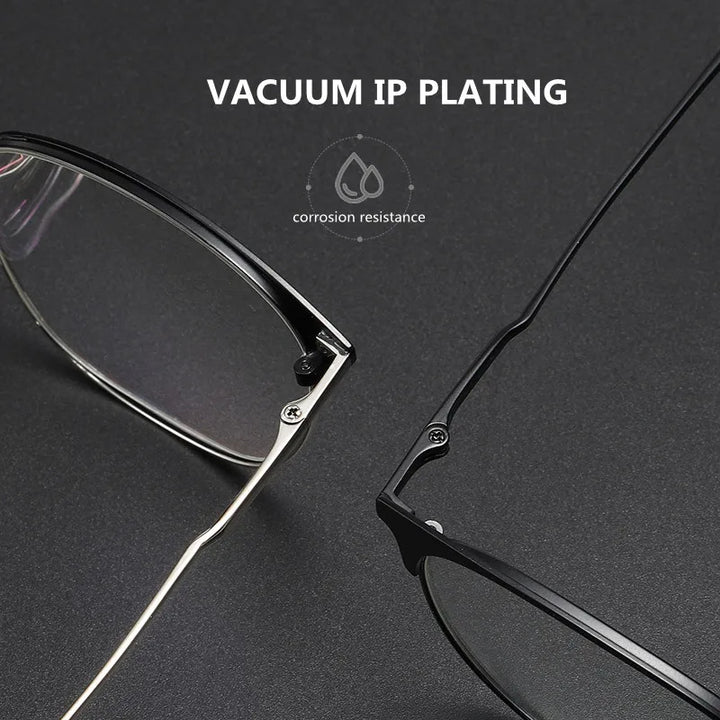 Kocolior Unisex Full Rim Square Acetate Alloy Brow Line Eyeglasses 9123 Full Rim Kocolior