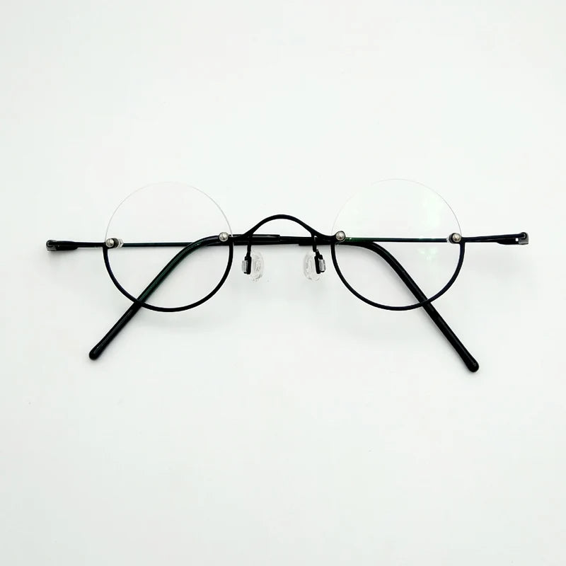 Yujo Unisex Semi Rim Round Alloy Reading Glasses 00736 Reading Glasses Yujo