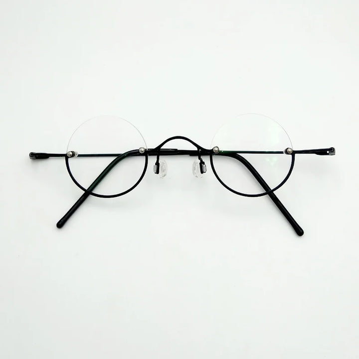 Yujo Unisex Semi Rim Round Alloy Reading Glasses 00736 Reading Glasses Yujo
