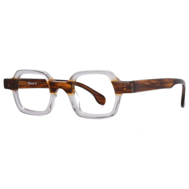 CCspace Unisex Full Rim Square Acetate Reading Glasses R49804 Reading Glasses CCspace -C3 0
