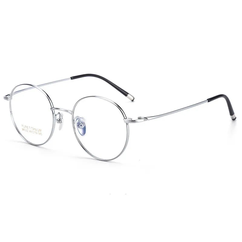 Kocolior Unisex Full Rim Small Round Titanium Eyeglasses 98022 Full Rim Kocolior