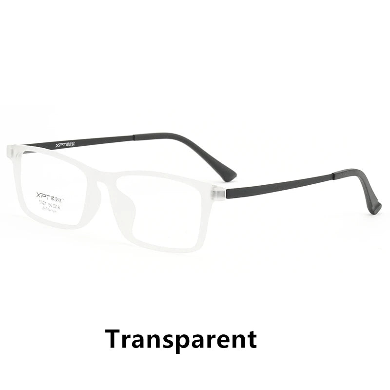 Kocolior Men's Full Rim Large Square Tr 90 Titanium Alloy Eyeglasses 9821 Full Rim Kocolior Transparent  