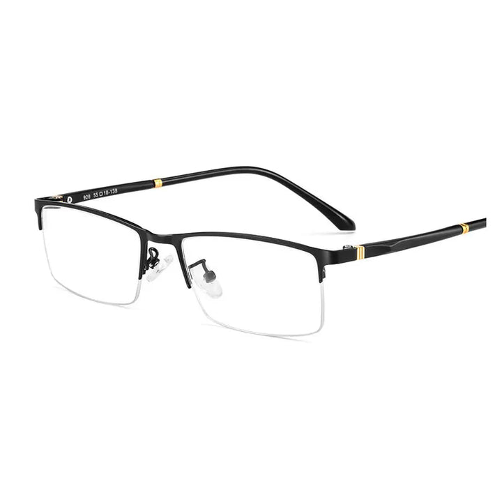 Hotochki Men's Semi Rim Square Brow Line Alloy Eyeglasses 928422