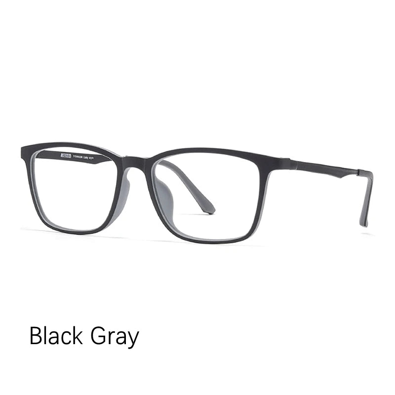 Kocolior Unisex Full Rim Square Titanium Tr 90 Eyeglasses 8808 Full Rim Kocolior Black Gray