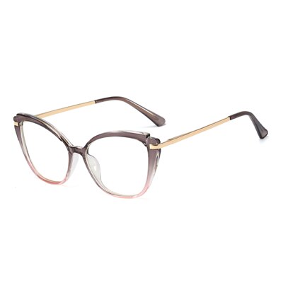 Ralferty Women's Full Rim Square Cat Eye Acetate Eyeglasses F95285 Full Rim Ralferty C5 Gray Pink