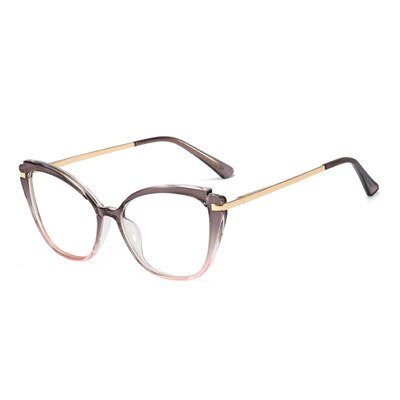 Ralferty Women's Full Rim Square Cat Eye Acetate Eyeglasses F95285 Full Rim Ralferty C5 Gray Pink  