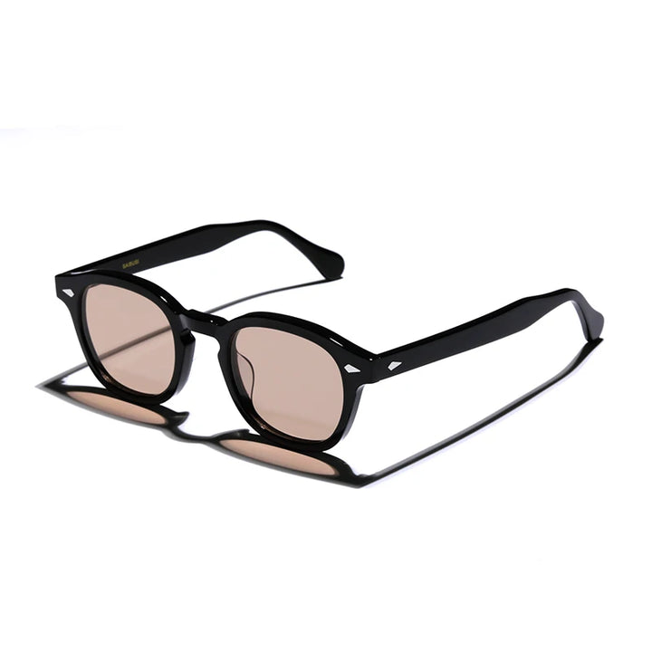 Hewei Unisex Full Rim Square Acetate Sunglasses 0002 Sunglasses Hewei light brown Other