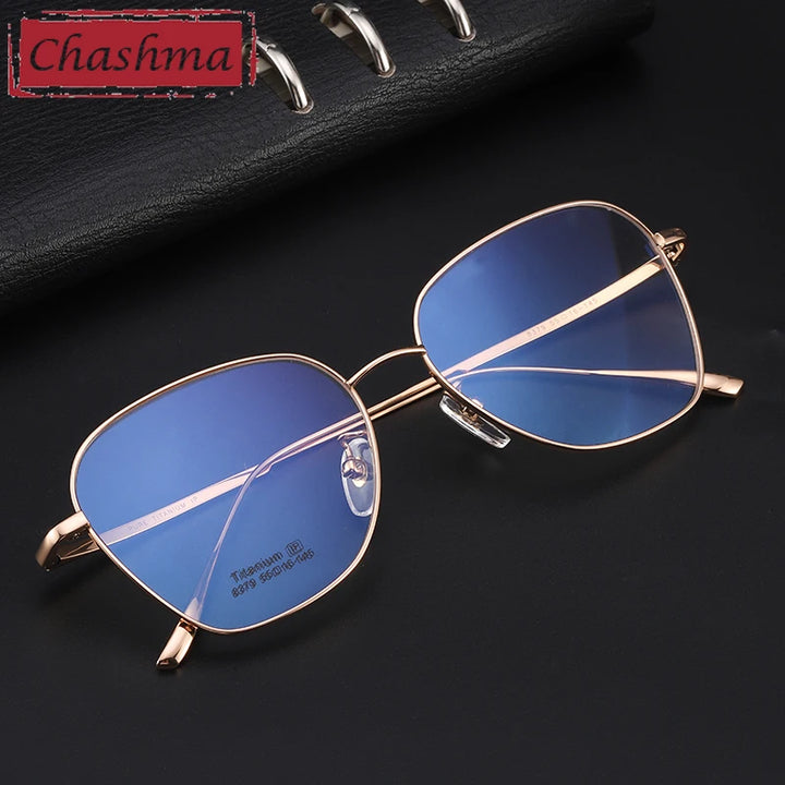 Chashma Unisex Full Rim Flat Top Polygon Titanium Eyeglasses 8379 Full Rim Chashma