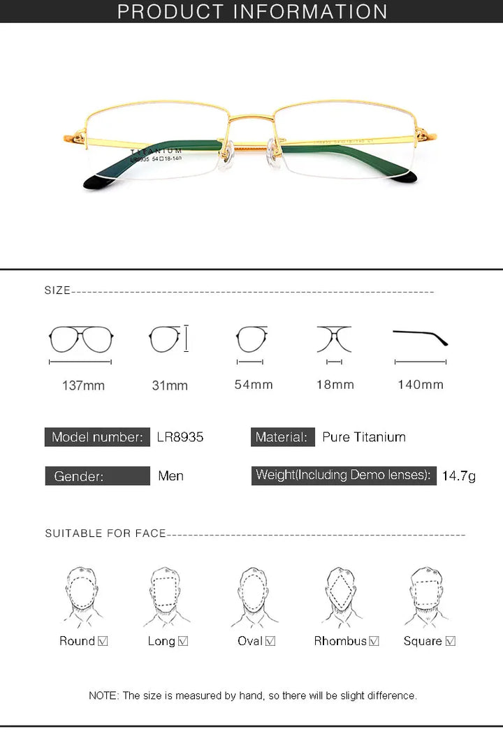 Gmei Women's Semi Rim Square Titanium Eyeglasses 68935