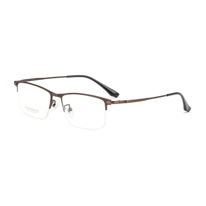 Handoer Unisex Semi Rim Big Square Tr 90 Titanium Eyeglasses 79007