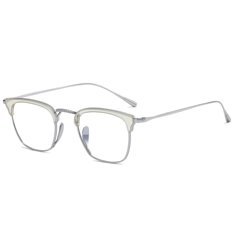 Muzz Women's Full Rim Square Acetate Titanium Eyeglasses 41112