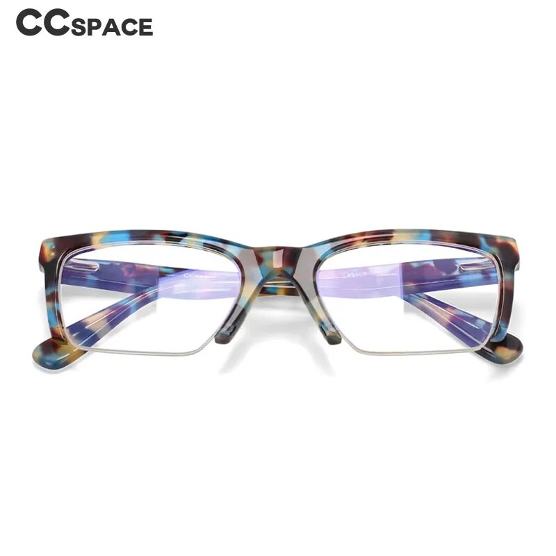 CCspace Women's Semi Rim Square Acetate Hyperopic Reading Glasses R49409 Reading Glasses CCspace