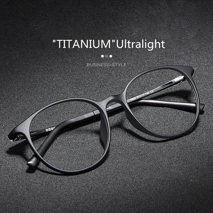 Kocolior Unisex Full Rim Irregular Round Tr 90 Titanium Eyeglasses 1935 Full Rim Kocolior   