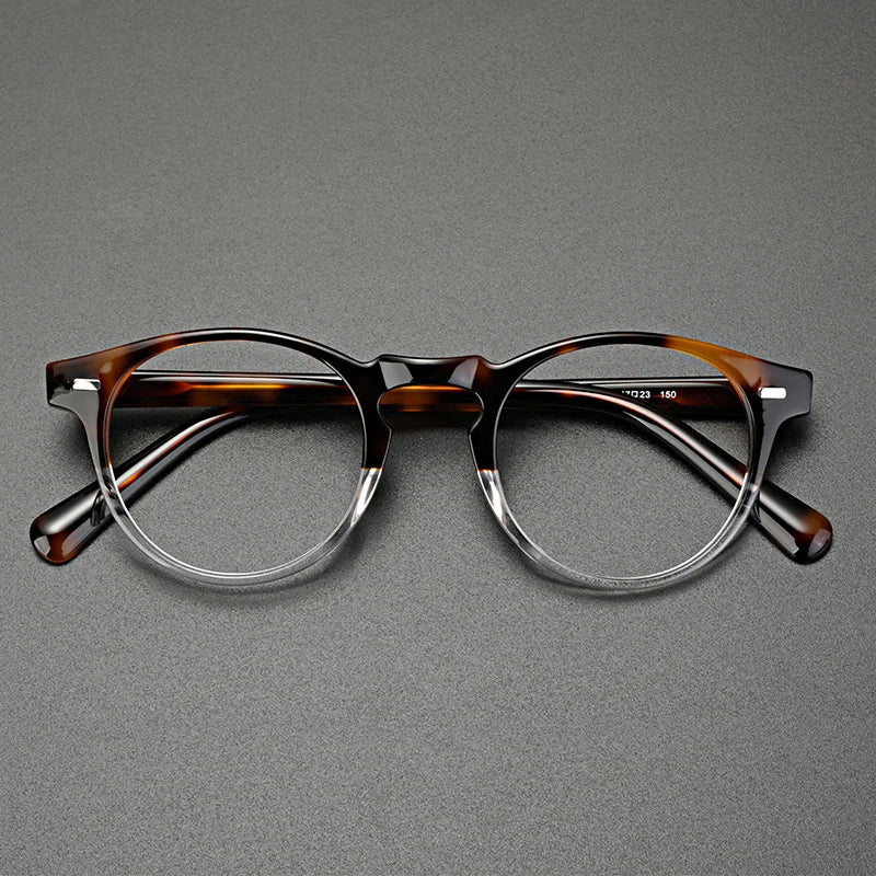 Hewei Unisex Full Rim Round Acetate Eyeglasses 0005 Full Rim Hewei