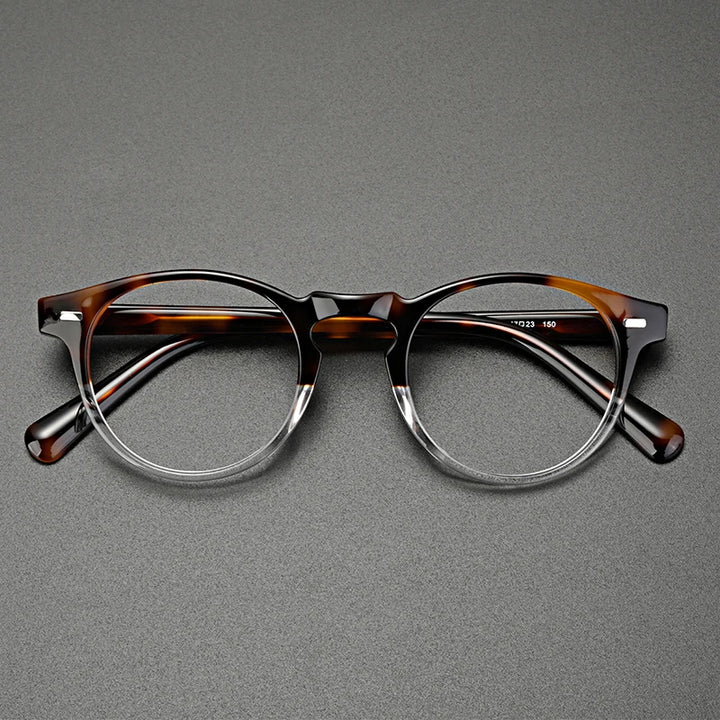 Hewei Unisex Full Rim Round Acetate Eyeglasses 0005 Full Rim Hewei