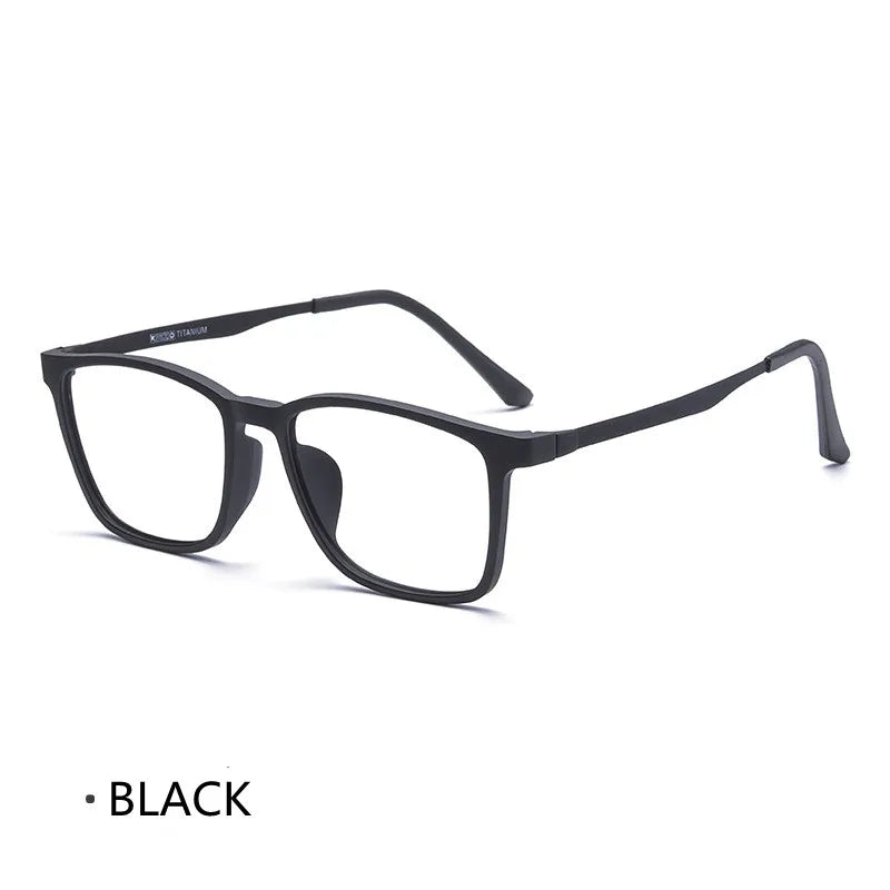 Kocolior Unisex Full Rim Square Tr 90 Titanium Hyperopic Reading Glasses 3067 Reading Glasses Kocolior Black +25