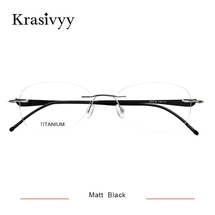 Krasivyy Women's Rimless Oval Screwless Titanium Eyeglasses 315003
