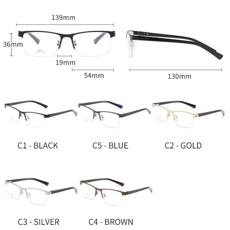 Hotochki Women's Semi Rim Square Alloy Eyeglasses 980104