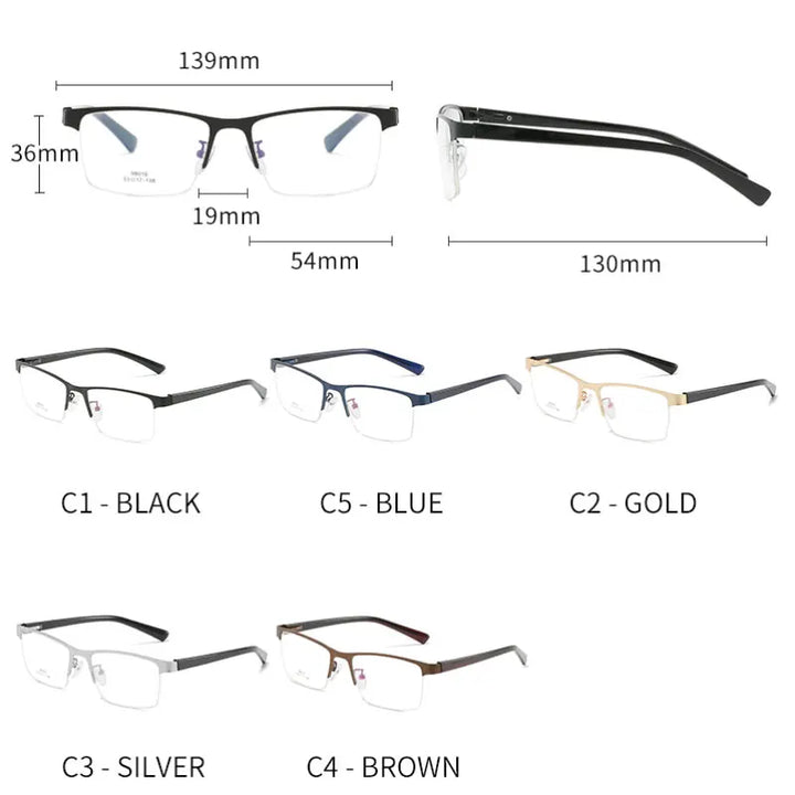 Hotochki Women's Semi Rim Square Alloy Eyeglasses 980104