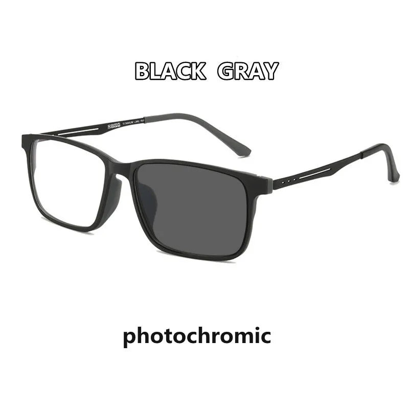 Kocolior Unisex Full Rim Square Tr 90 Titanium Hyperopic Reading Glasses F3003 Reading Glasses Kocolior Gray photochromic 0