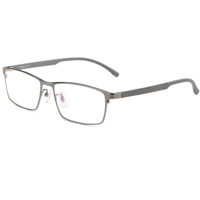 Kocolior Men's Full Rim Square Titanium Eyeglasses T0111 Full Rim Kocolior Gray  