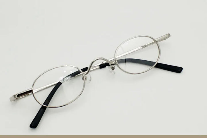 Yujo Unisex Full Rim Small Oval Alloy Eyeglasses 811004 Full Rim Yujo