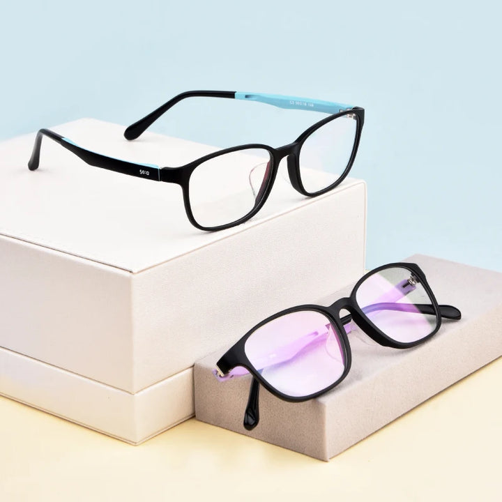 Secg  Unisex Children's Full Rim Square PPSU Silicone Eyeglasses 4647 Full Rim Secg