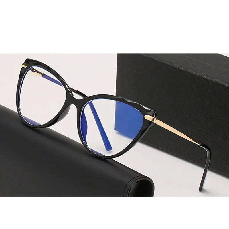 Handoer Women's Full Rim Oval Cat Eye Tr 90 Alloy Eyeglasses 79013