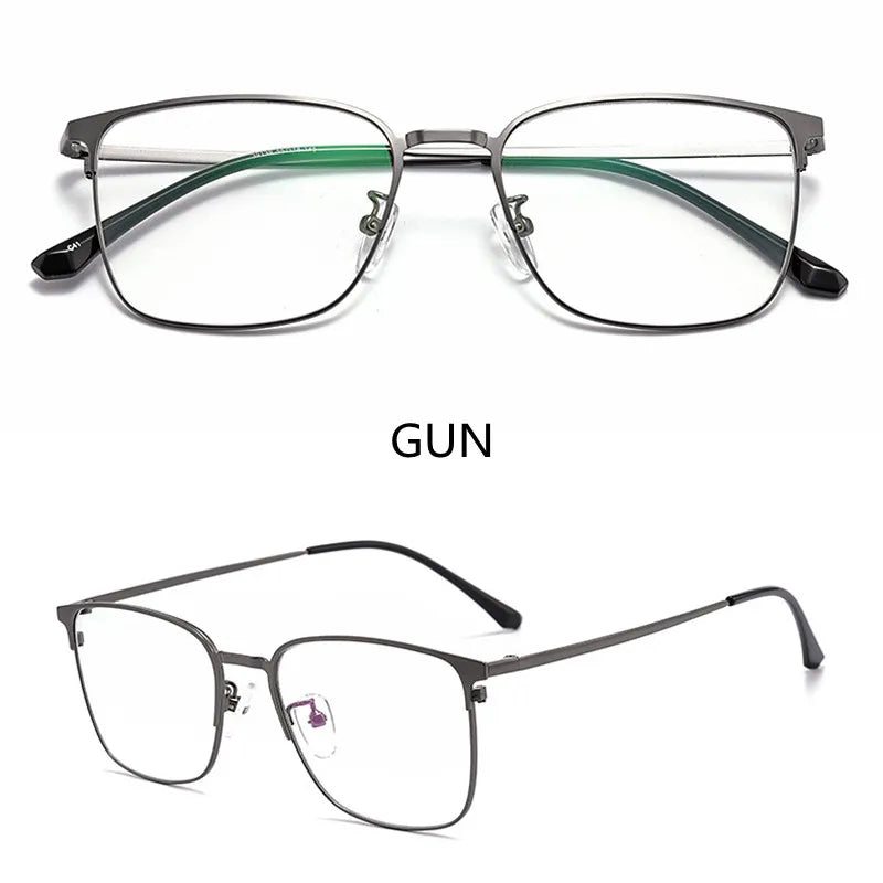 Kocolior Unisex Full Rim Rectangle Alloy Eyeglasses 39139 Full Rim Kocolior Gun China
