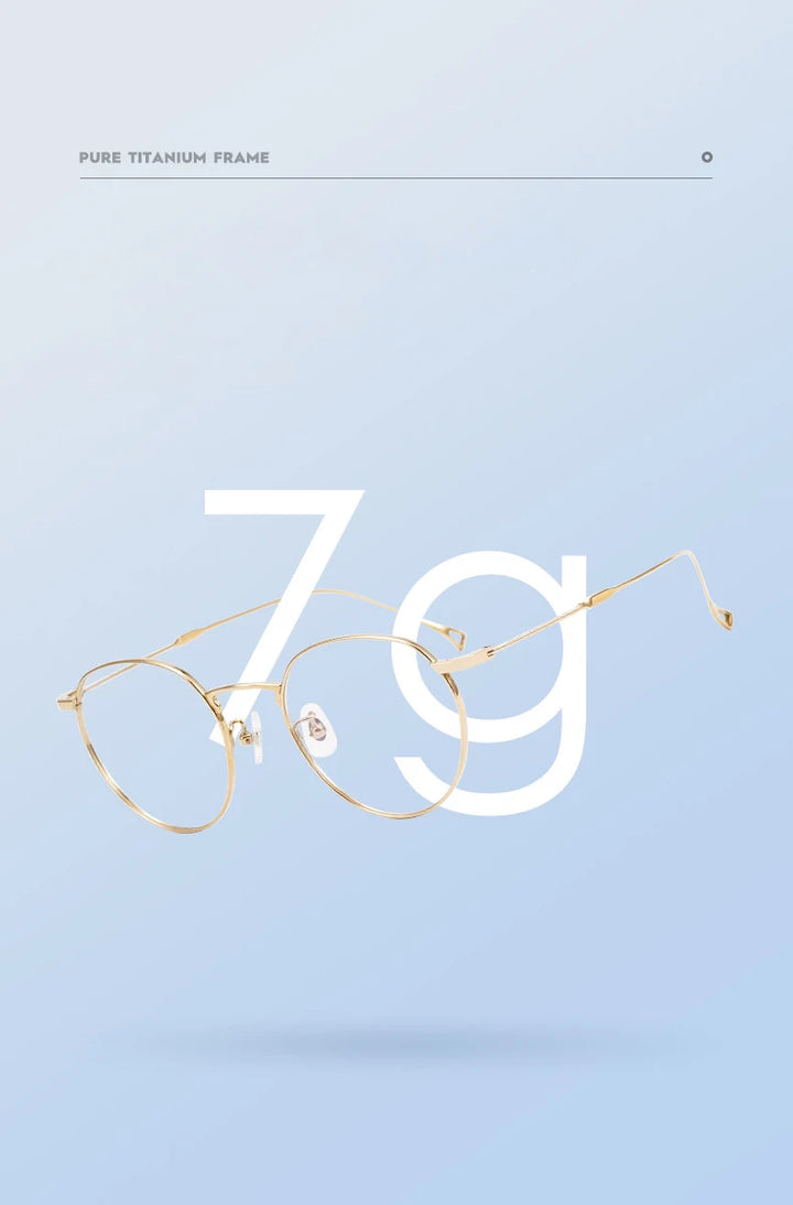 Muzz Unisex Full Rim Round Titanium Eyeglasses 86246 Full Rim Muzz