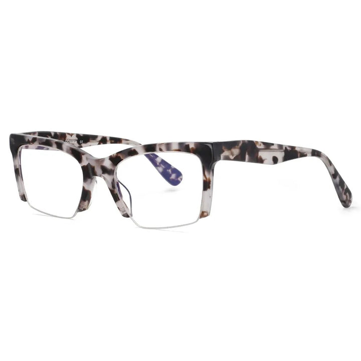 CCspace Women's Semi Rim Square Acetate Hyperopic Reading Glasses R49409 Reading Glasses CCspace C5 0