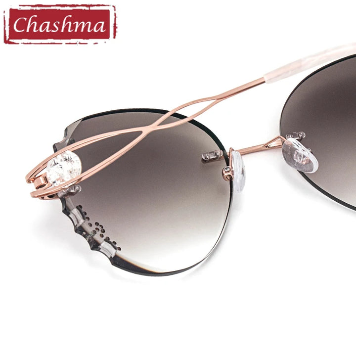 Chashma Women's Rimless Oval Butterfly Titanium Eyeglasses 880221