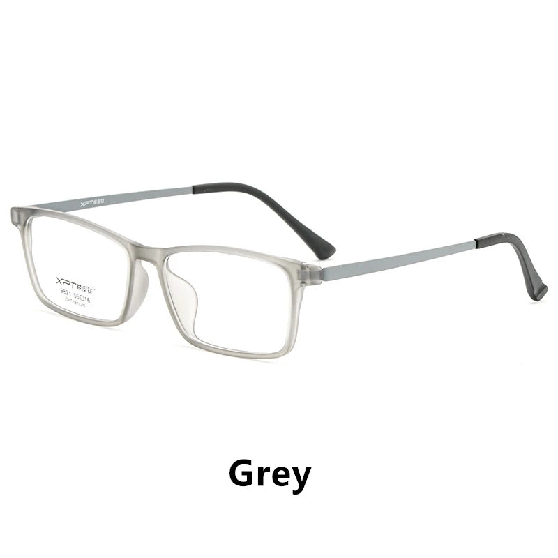 Kocolior Men's Full Rim Large Square Tr 90 Titanium Alloy Eyeglasses 9821 Full Rim Kocolior Grey  