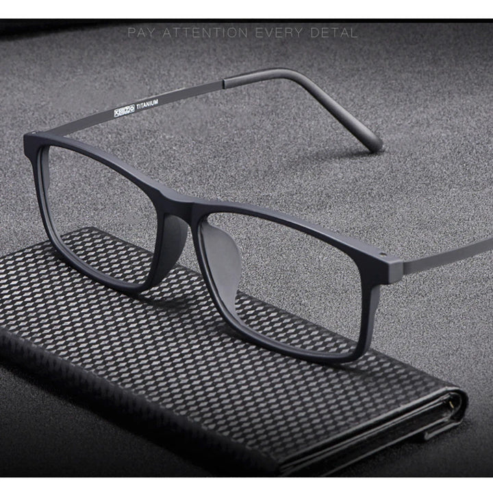 Hotony Unisex Full Rim Square Tr 90 Titanium Eyeglasses 20991 Full Rim Hotony