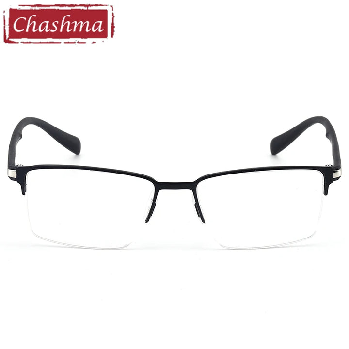 Chashma Ochki Women's Semi Rim Square Titanium Alloy Eyeglasses 49283 Semi Rim Chashma Ochki