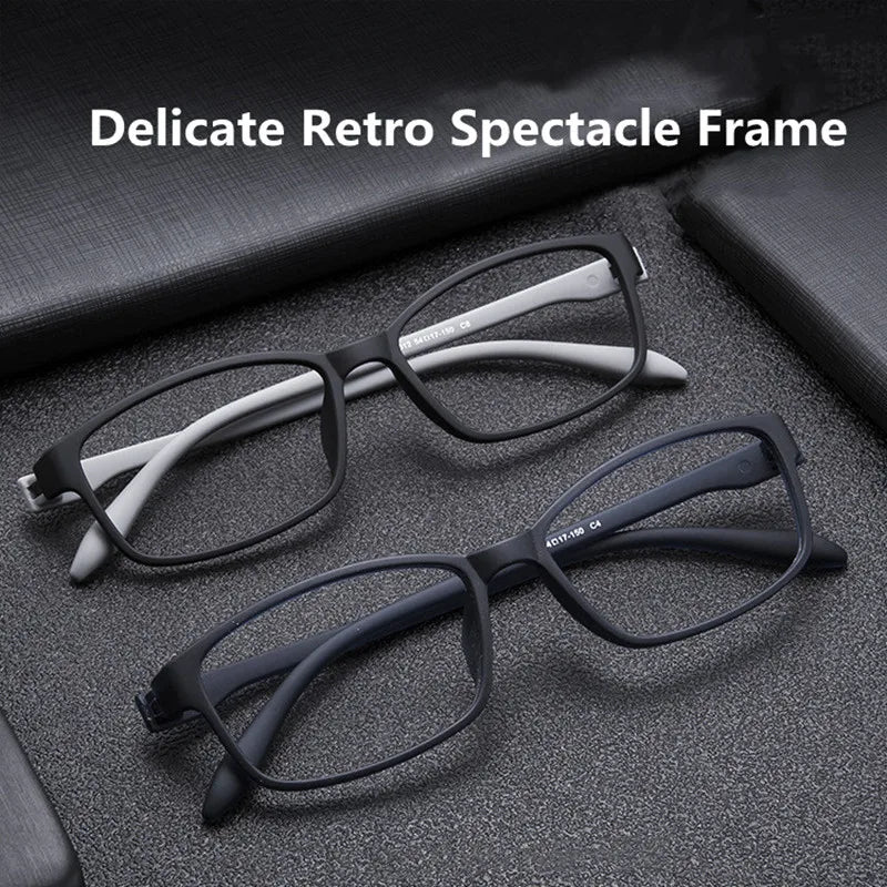 Kocolior Unisex Full Rim Square Tr 90 Stainless Steel Reading Glasses 66012 Reading Glasses Kocolior