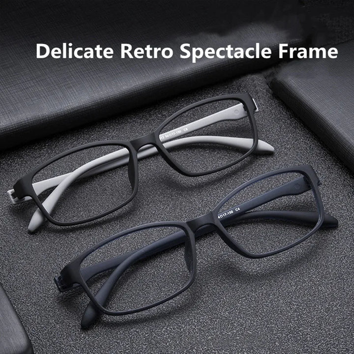 Kocolior Unisex Full Rim Square Tr 90 Stainless Steel Reading Glasses 66012 Reading Glasses Kocolior
