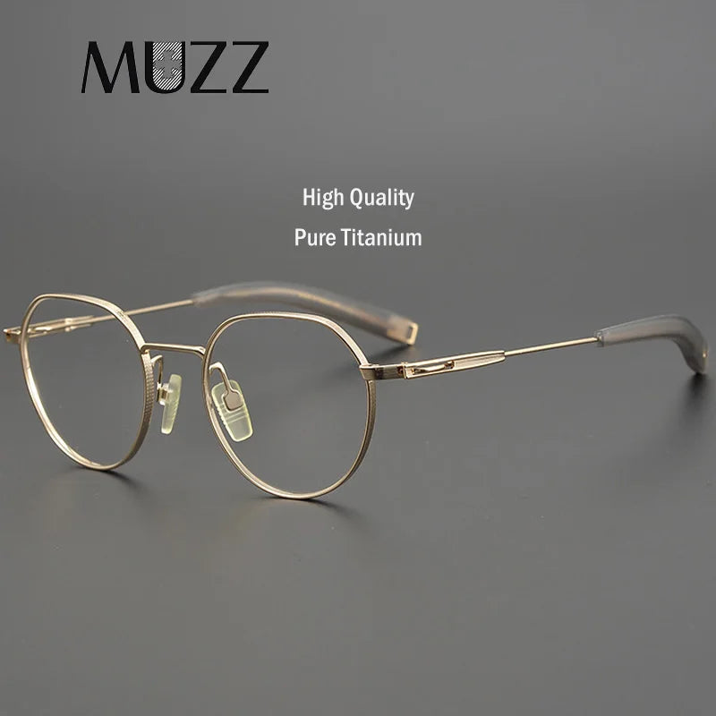 Muzz Women's Full Rim Flat Top Round Titanium Eyeglasses 172101